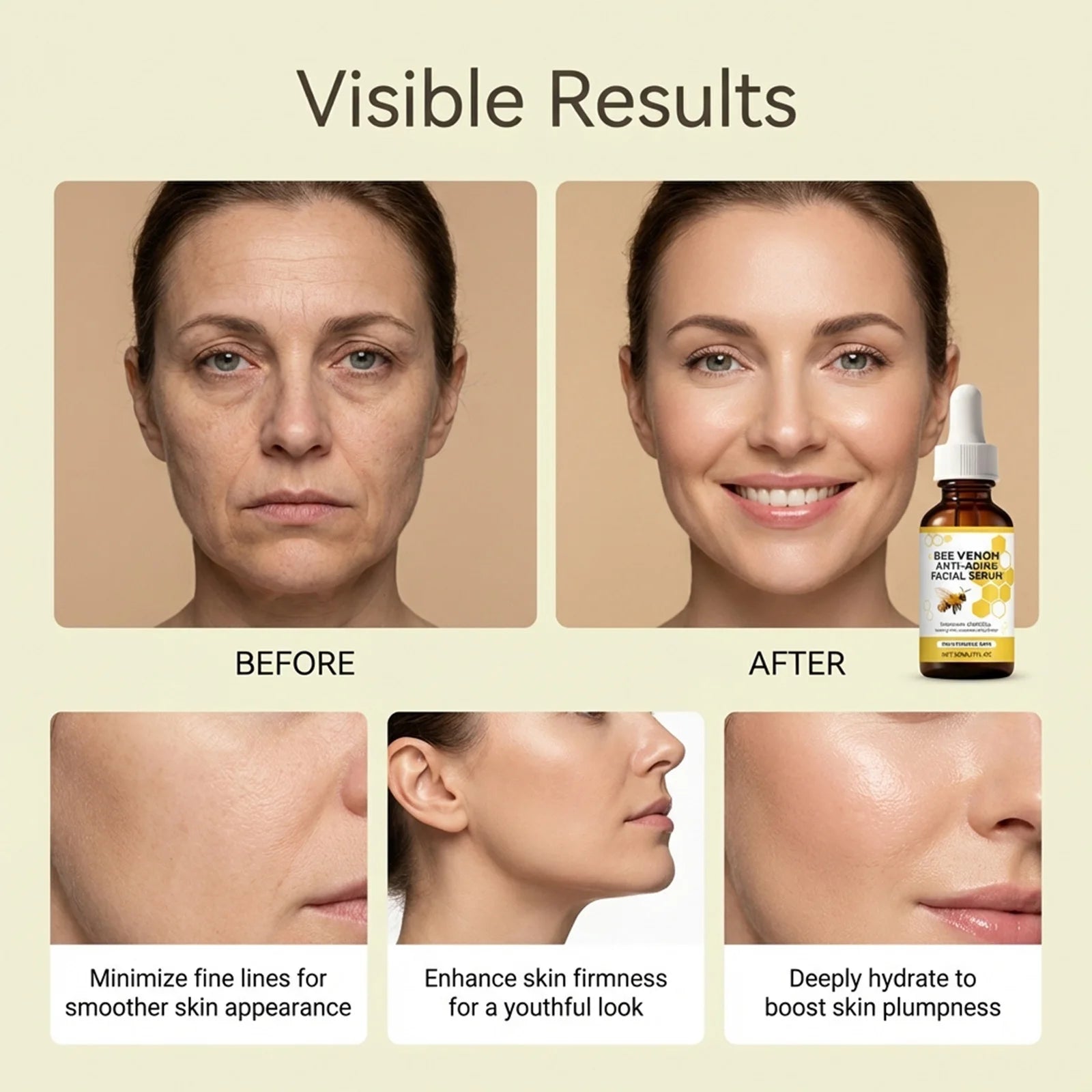 Bee Venom Facial Serum Anti Aging Firming Lift Winter Skincare Moisturizing Repairing Holiday Special New Year Beauty Box 30ml Zpaxo