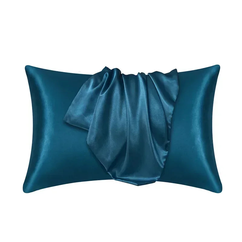 100 Natural Mulberry Silk Pillowcase Hair Skin Protection Anti-frizz Zpaxo Peacock Blue 51x66cm
