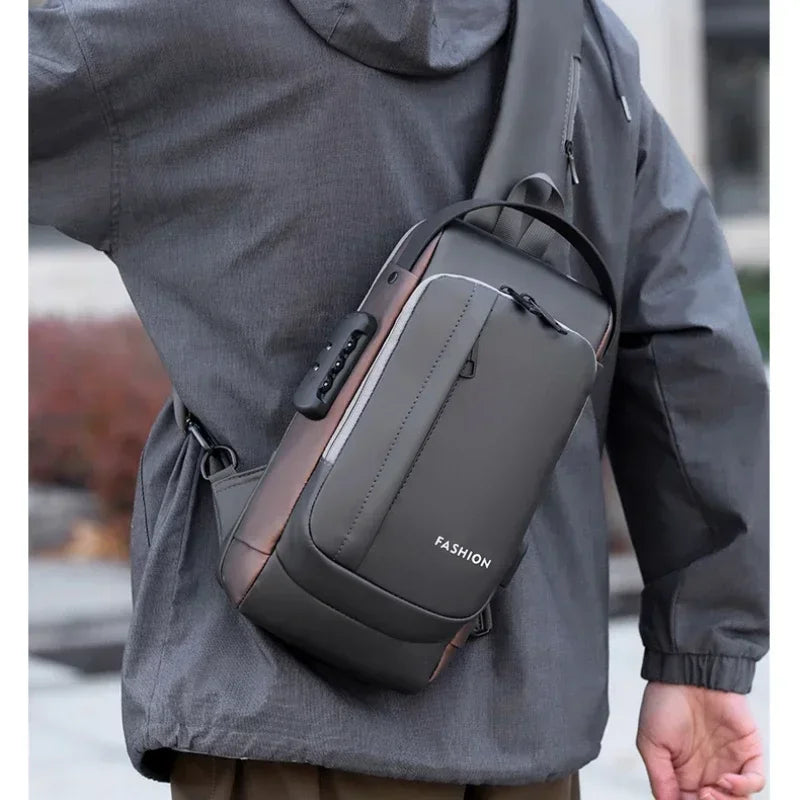 Waterproof Bag Large Capacity Men USB Sports Running Shoulder