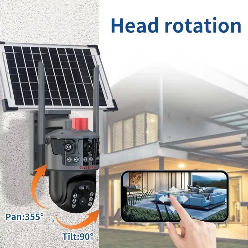 Wireless Solar Powered Security Camera V380 3MP Wifi Outdoor IP Cam Zpaxo