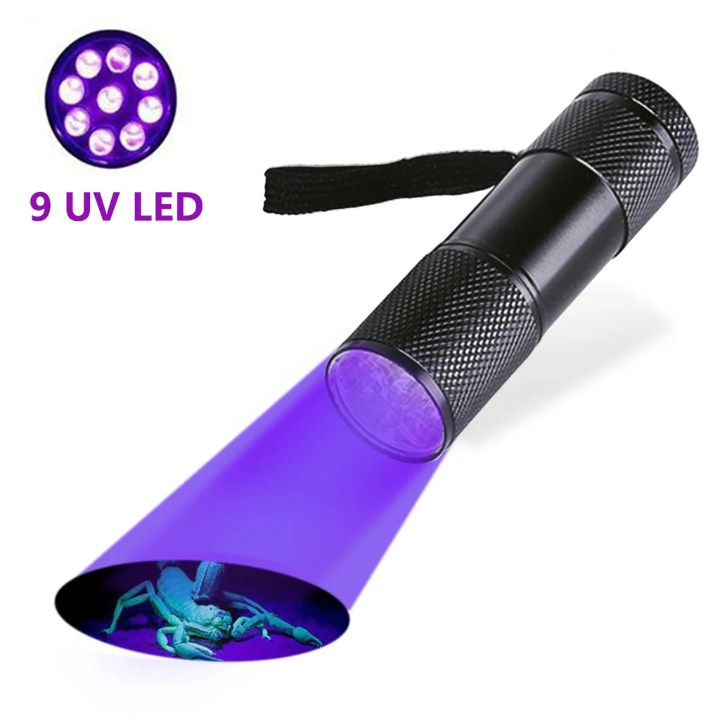 POCKETMAN UV Blacklight Flashlight – 9/12/21/51 LED 395nm