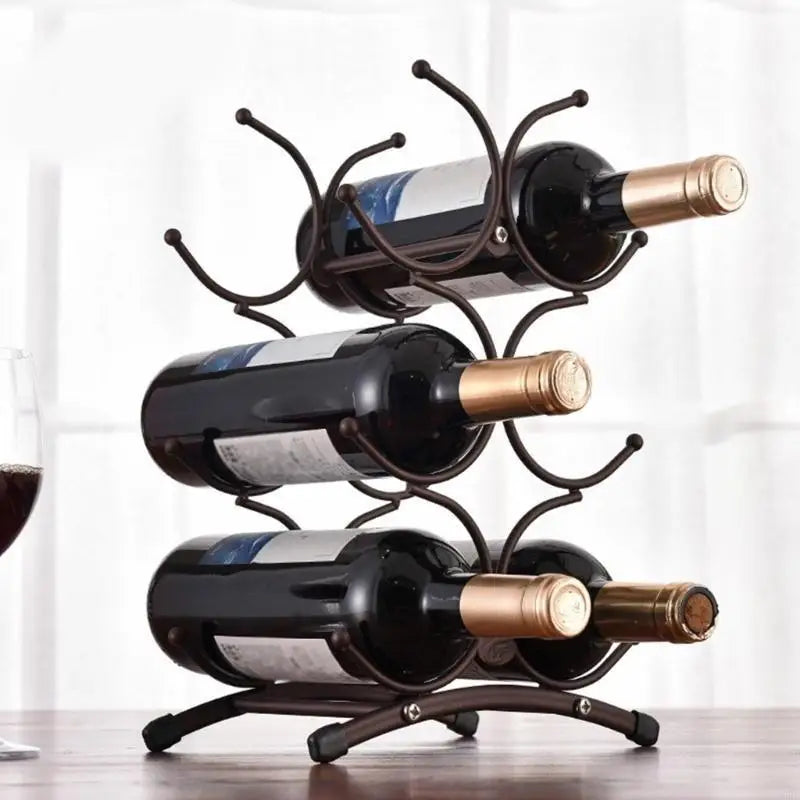 Contemporary Wine Display Shelf Metal Bottle Countertops Rack