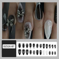 24PCS Fake Nails Reusable Stick On Nails Press on Full Cover False Nail Tips with Jelly Stickers Makeup Accessories Zpaxo DZ526-B7