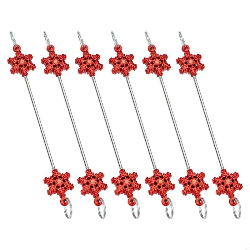 6 Metal Snowflake Ornament DIY Bead Crafts Christmas Tree Holiday Zpaxo Red China Mainland