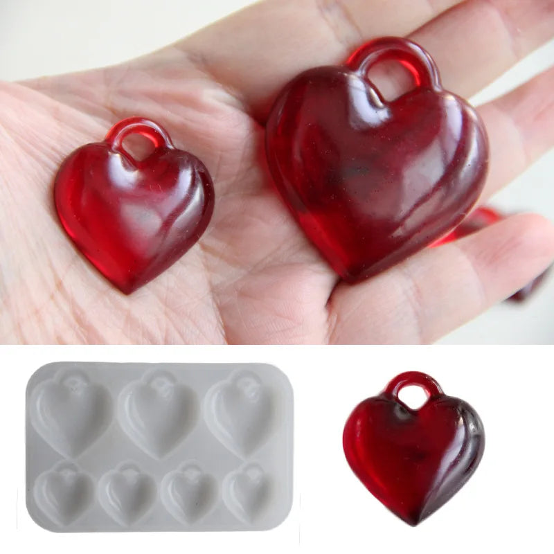 3D Heart Pendant Silicone Mold – Resin DIY Jewelry Craft Kit