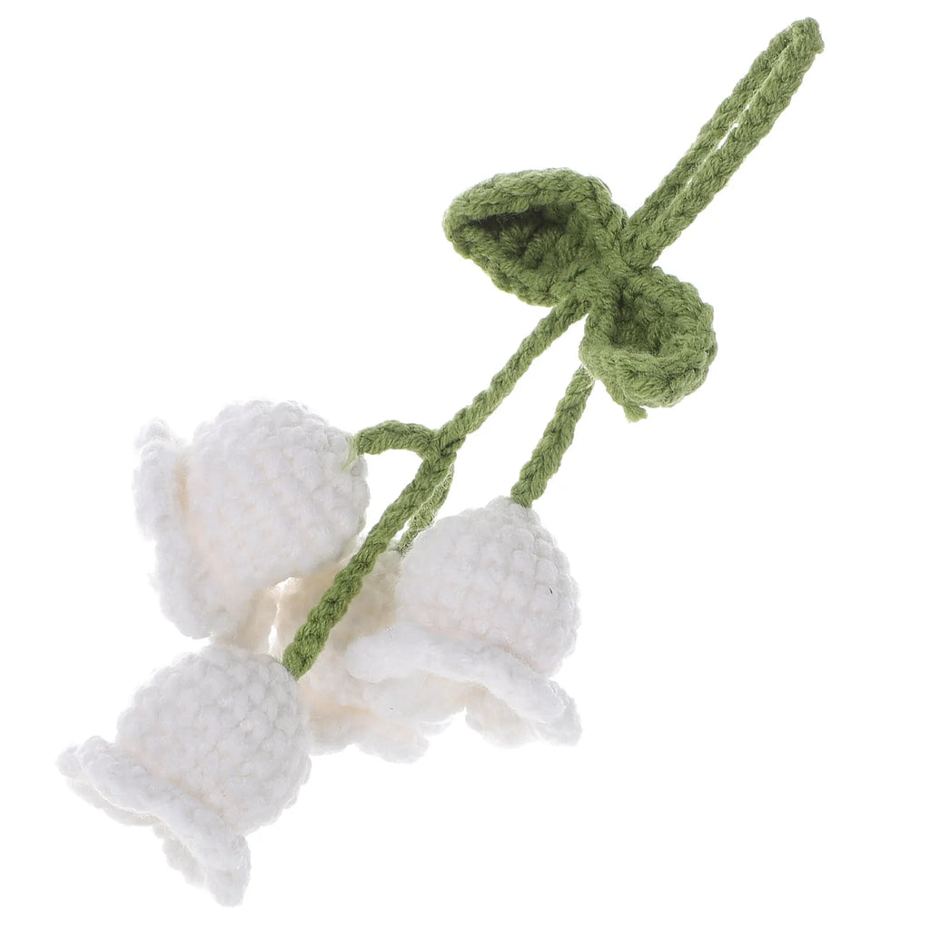 Knitted Flower Pendant Crochet Ornament Small Lightweight Adorable