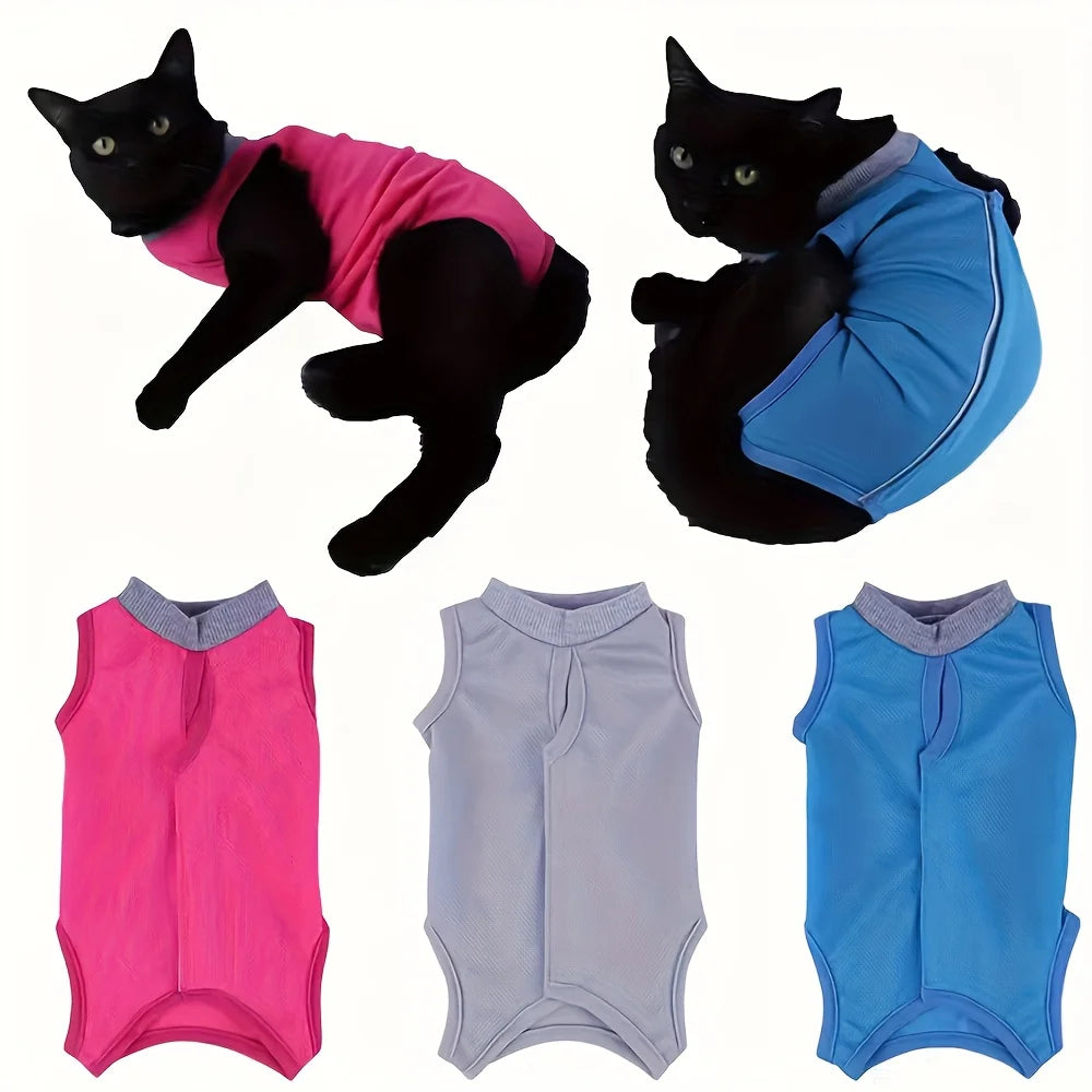 Cat Neutering Suit Comfortable Recovery Adjustable Anti-licking Zpaxo