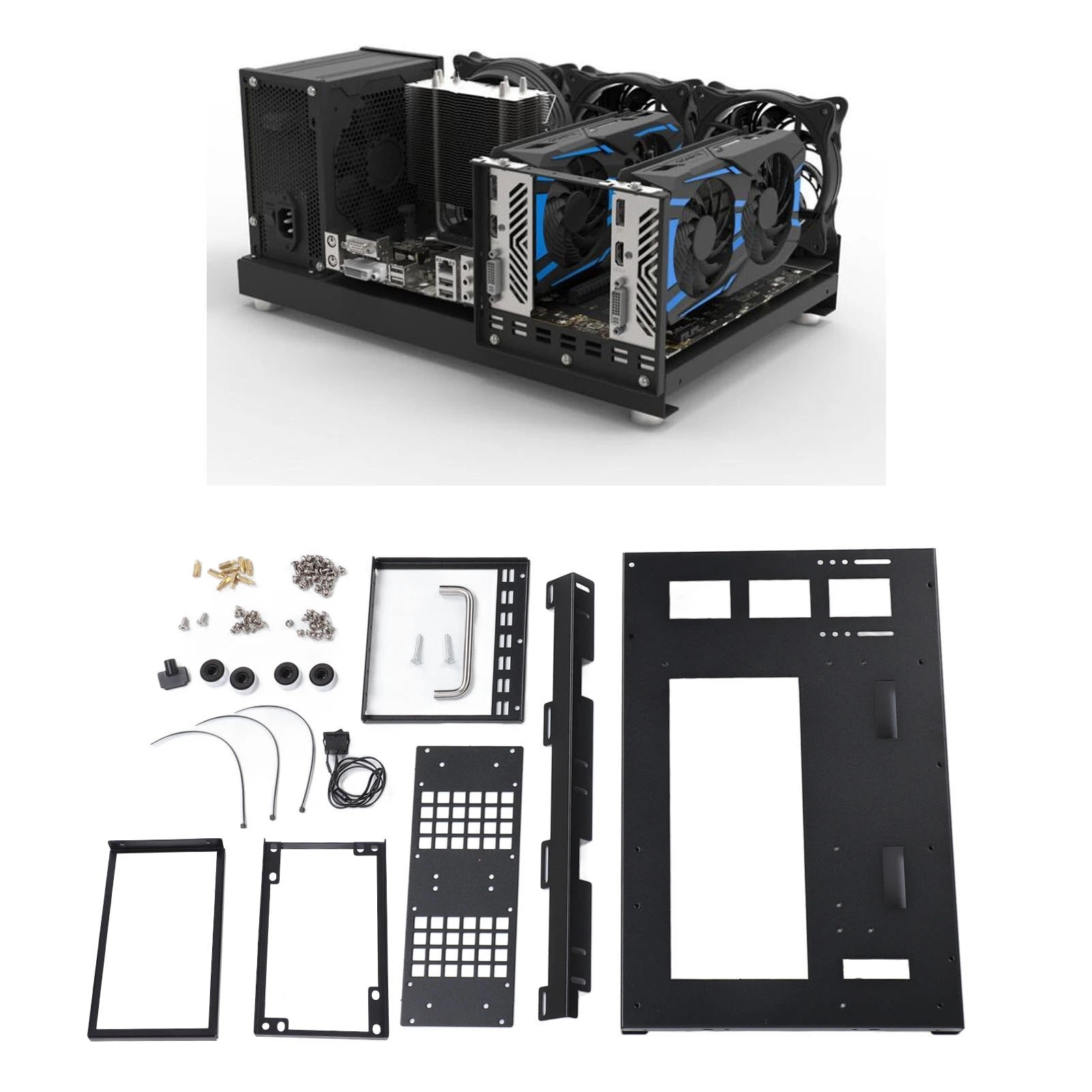 Computer Open Case Bracket Powerful Cooling Heat Dissipation Steel