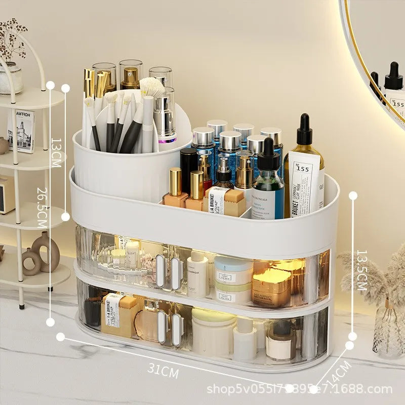 Multi-layer Storage for Drawer Cosmetics Organizer Storage Box Makeup Brush Holder Stable Dustproof Modern Vanity Storage Zpaxo