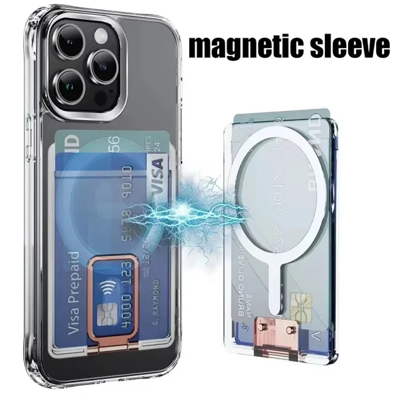 Transparent Magnetic Card Holder Wallet Magsafe Iphone 16 15 14 13 12