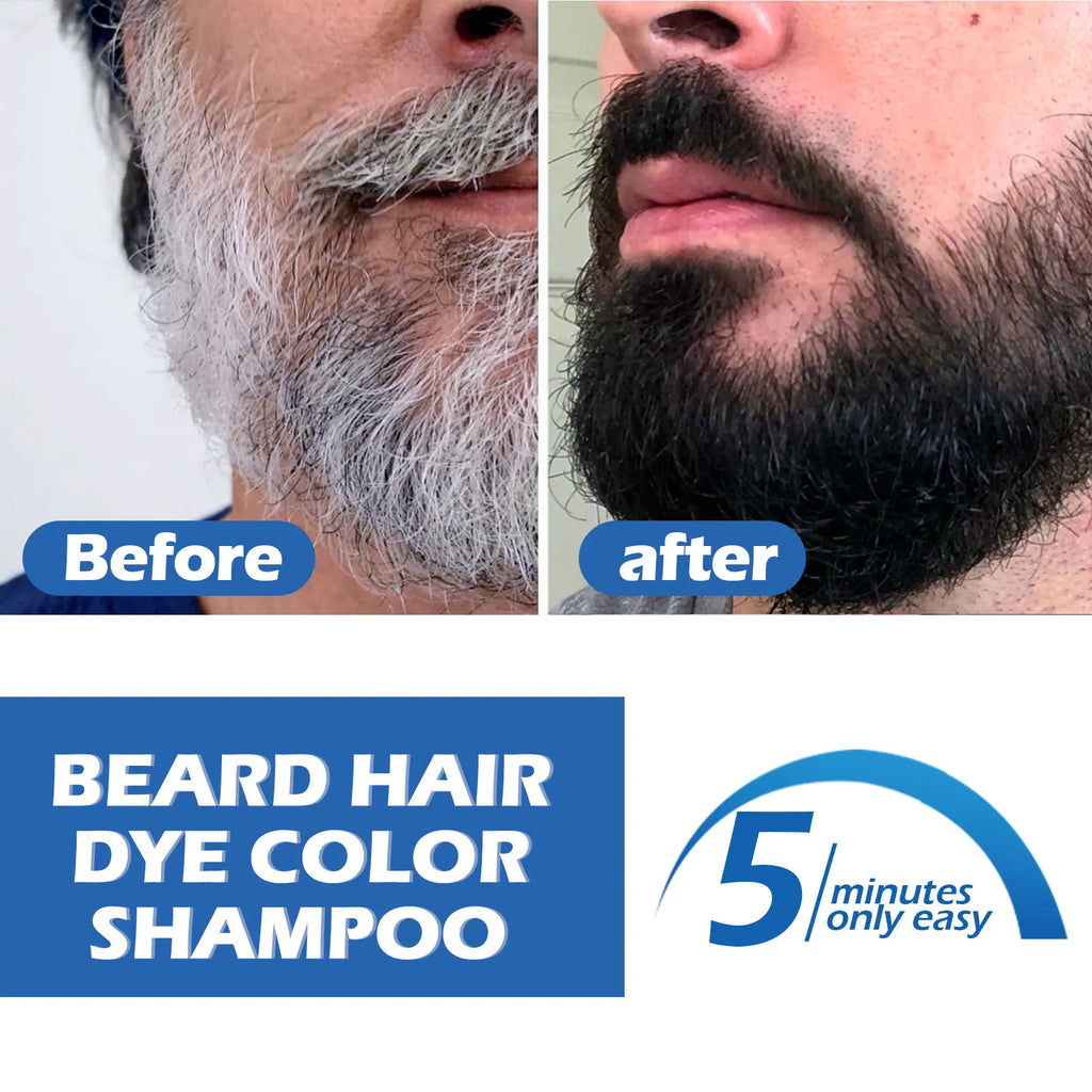 100ml Herbal Extract Fast Permanent Black Dye Grey Hair Shampoo Natural Black Beard Dye Shampoo For Men Hair Color Dye Cream Zpaxo