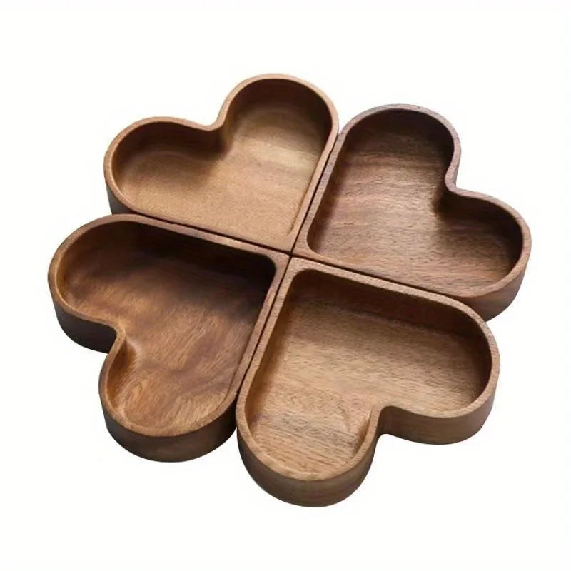 Heart Shaped Plates Dessert Trays Sushi Serving Tray Candy Dishes Decorative Wooden Pallets Decorate Valentines Day Candy Dish Zpaxo
