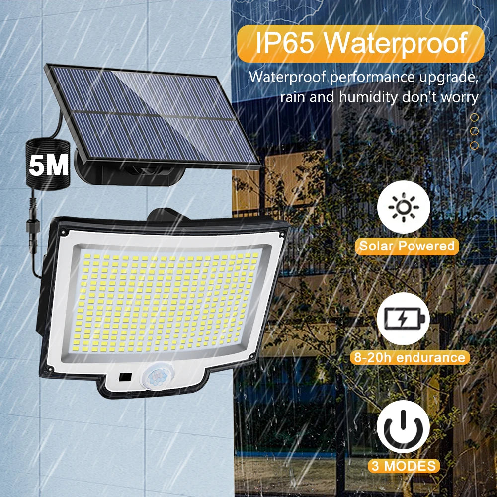 Solar Lights Outdoor 366 400 318 LED Motion Sensor Security IP65 Zpaxo