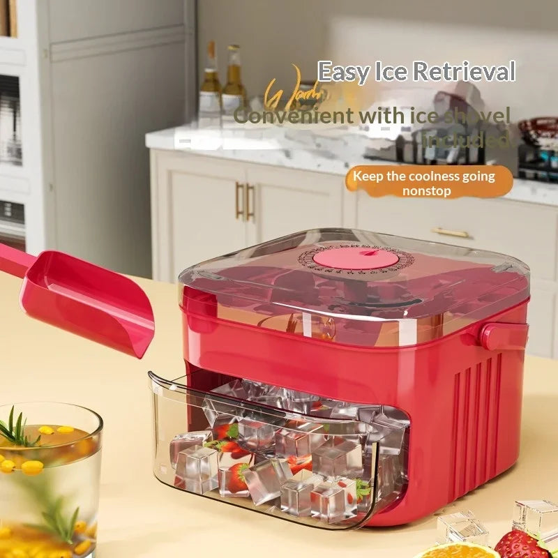 Hot Food-grade Ice Cube Mold Bucket, Press-type Ice Cube Mold, Refrigerator Frozen Ice Cube Food Storage Box Tray Zpaxo