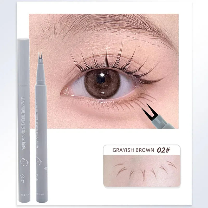 Double Forked Tip Lower Lash Pen Ultra-thin 2 Fork Liquid Eyeliner Zpaxo 02