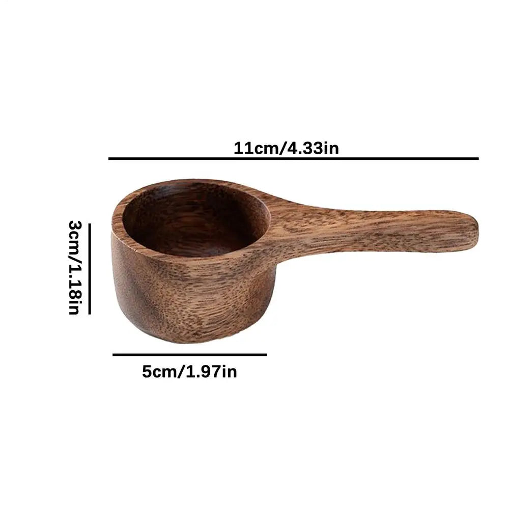 Coffee Ground Scoop Wooden Kitchen Tools Utensils Sugar Tea Flour