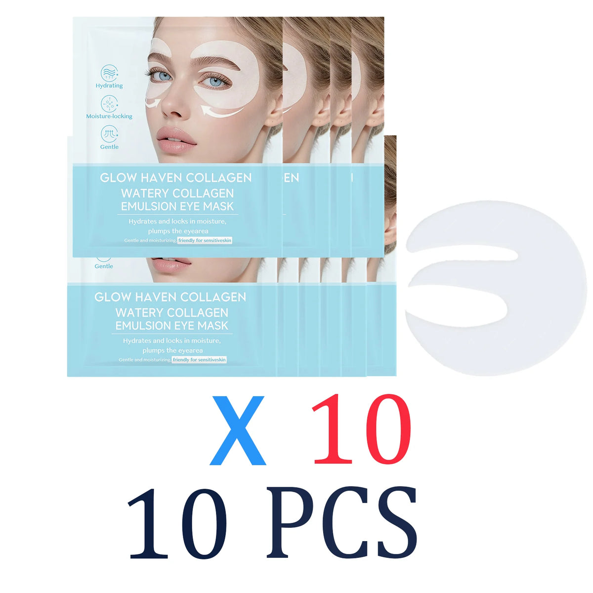 Vitamin C Collagen Under Eye Patches Hydrating Eye Mask for Puffiness Overnight Recovery Anti-Aging Eye Care Deep Moisturizing Zpaxo 10 Pcs