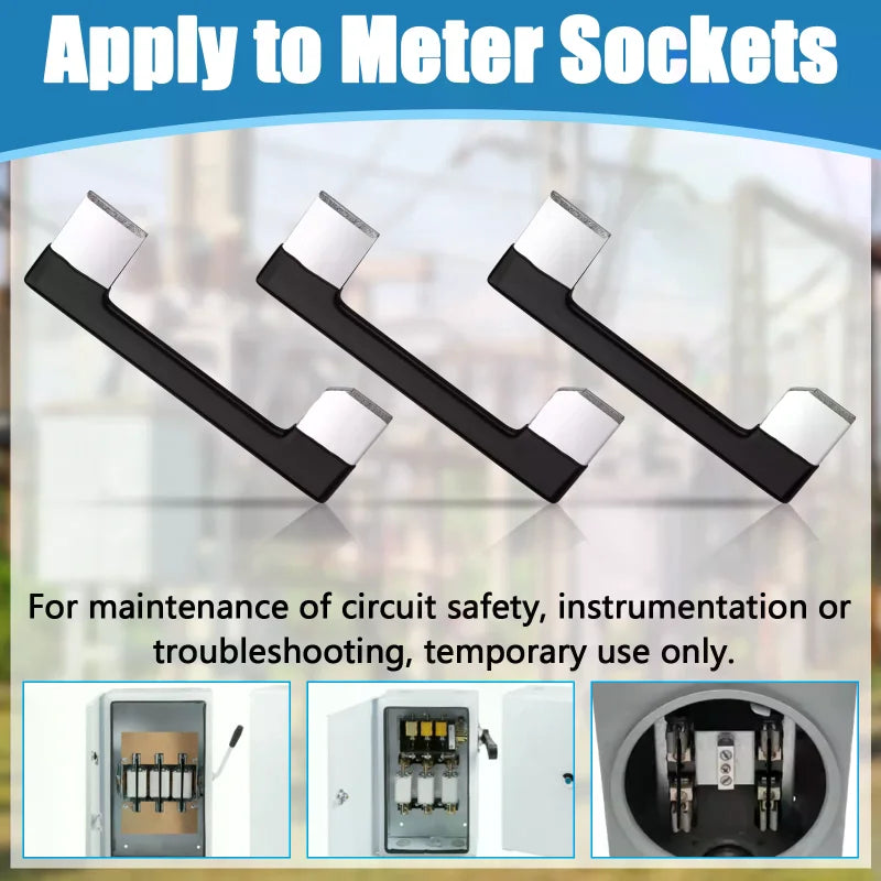 12Pcs 200 Amp Meter Socket Jumper Assembly Bypass Jumper Bus Electrical Meter Base Jumper Link Standard 2-1/4'' Handles Strong I Zpaxo