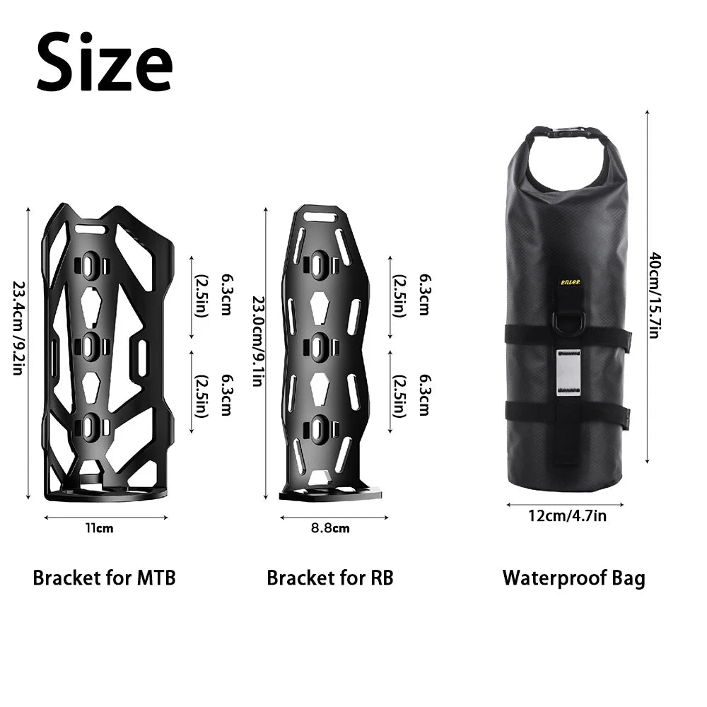 Toptrek Portable Waterproof Bicycle Fork Bag 5L Portable MTB Frame Trunk Road Bike Electric Scooter Bag Bicycle Front Tube Bag Zpaxo
