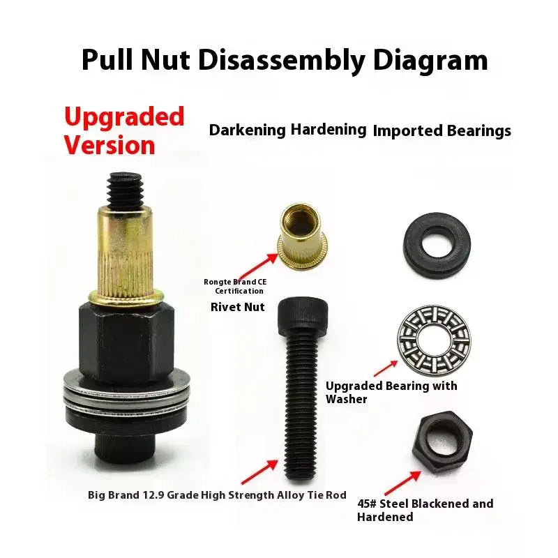 Simple Installation Hand Rivet Nut 11Pcs Manual Riveter Nut Tool Accessory For Nuts M3 M4 M5 M6 M8 M10 M12 Zpaxo