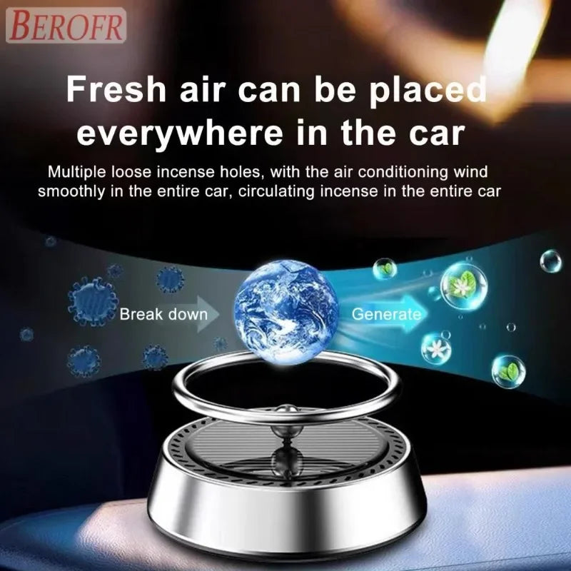 Solar Powered Air Purifier Solar Powered Suspension Planet Car Air Freshener Long Lasting Fragrance Odor Removal Aromatherapy Zpaxo