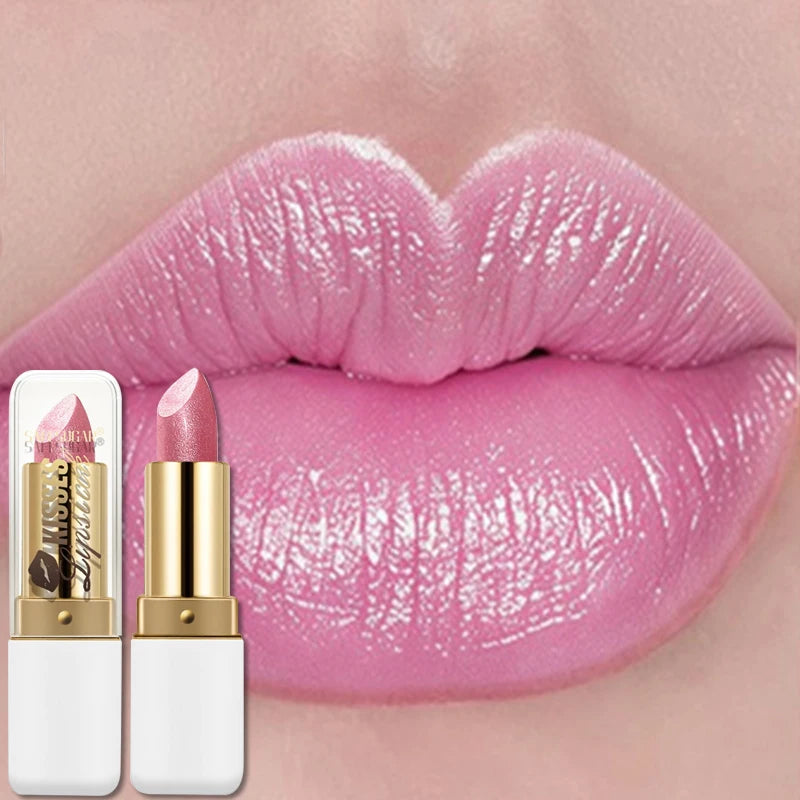 Pearlescent Purple Glitter Velvet Lipstick Waterproof Lasting Fine Shimmer Nourishing Diamond Lipstick Women Makeup Cosmetic Zpaxo