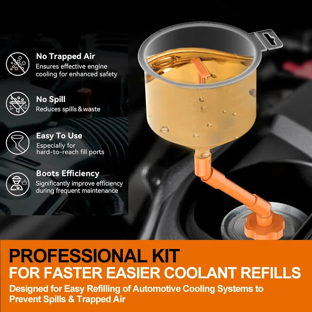 Spill Proof Coolant Filling Plastic Funnel Universal Vehicles Oil Zpaxo