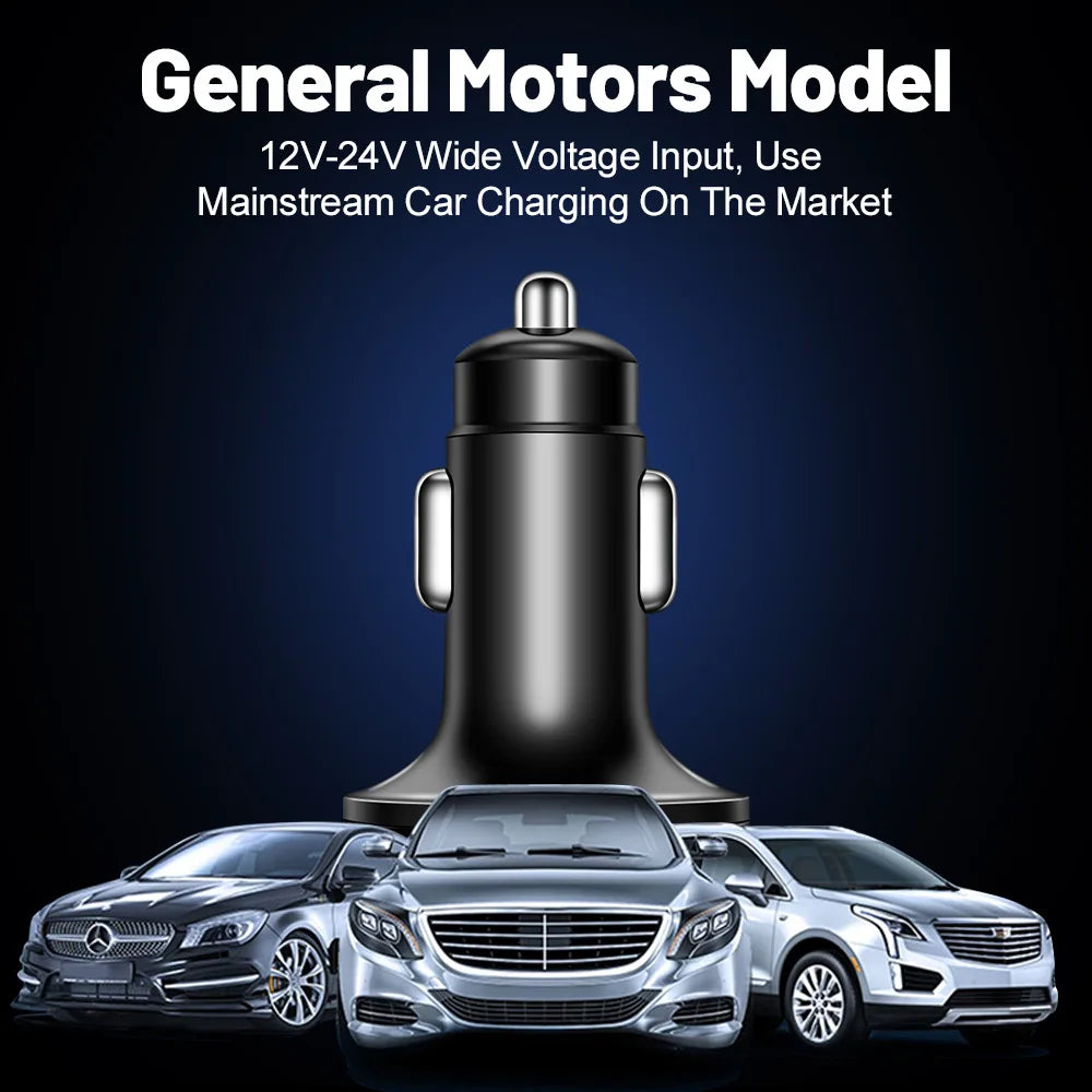 250W 5-Port USB-C Car Charger – PD & QC 3.0 Fast Charge