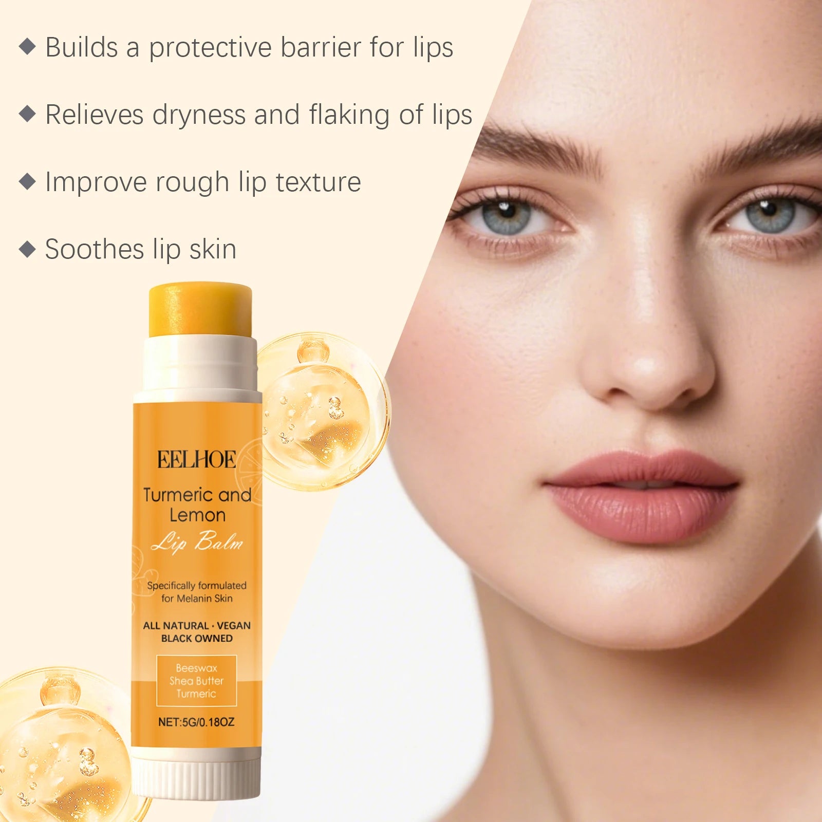 Eelhoe Turmeric Lemon Lip Balm – Brightening & Moisturizing Lip Balm Zpaxo