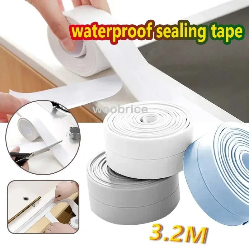 Shower Bath Sealing Tape Strips PVC Self Adhesive Waterproof Wall Sticker for Bathroom Kitchen Seal Caulk Strip Sink Mold Proof Zpaxo