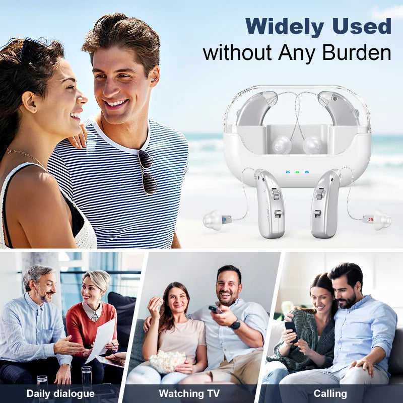 Hearing Aid Elderly Rechargeable Aids Deaf Adjustable Sound Amplifier