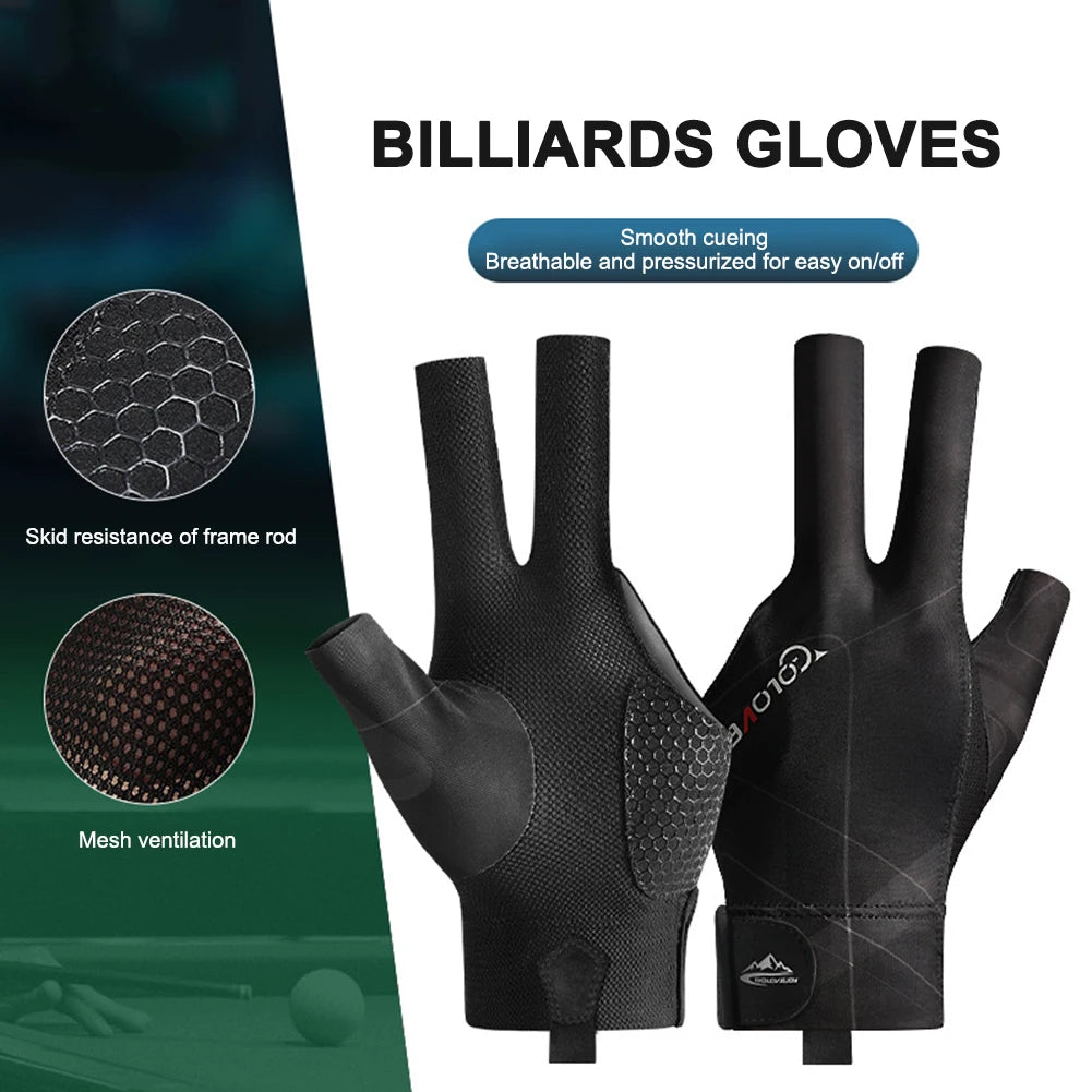 Open Finger Billiard Gloves Antiskid Polyester Snooker Billiards