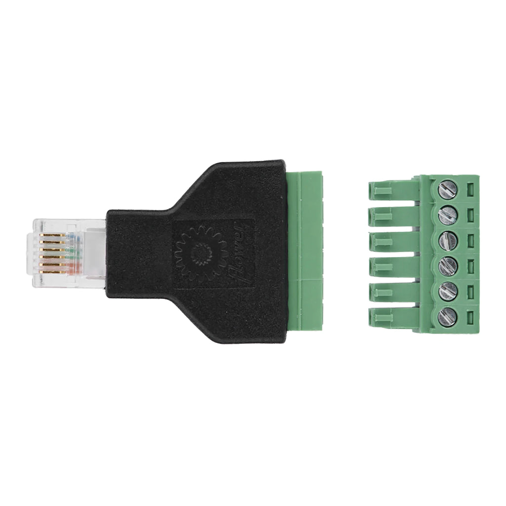 Adapter Connector Plastic Ethernet RJ12 6P6C Male to 6 Pin Screw Terminals Adapter Connector Zpaxo