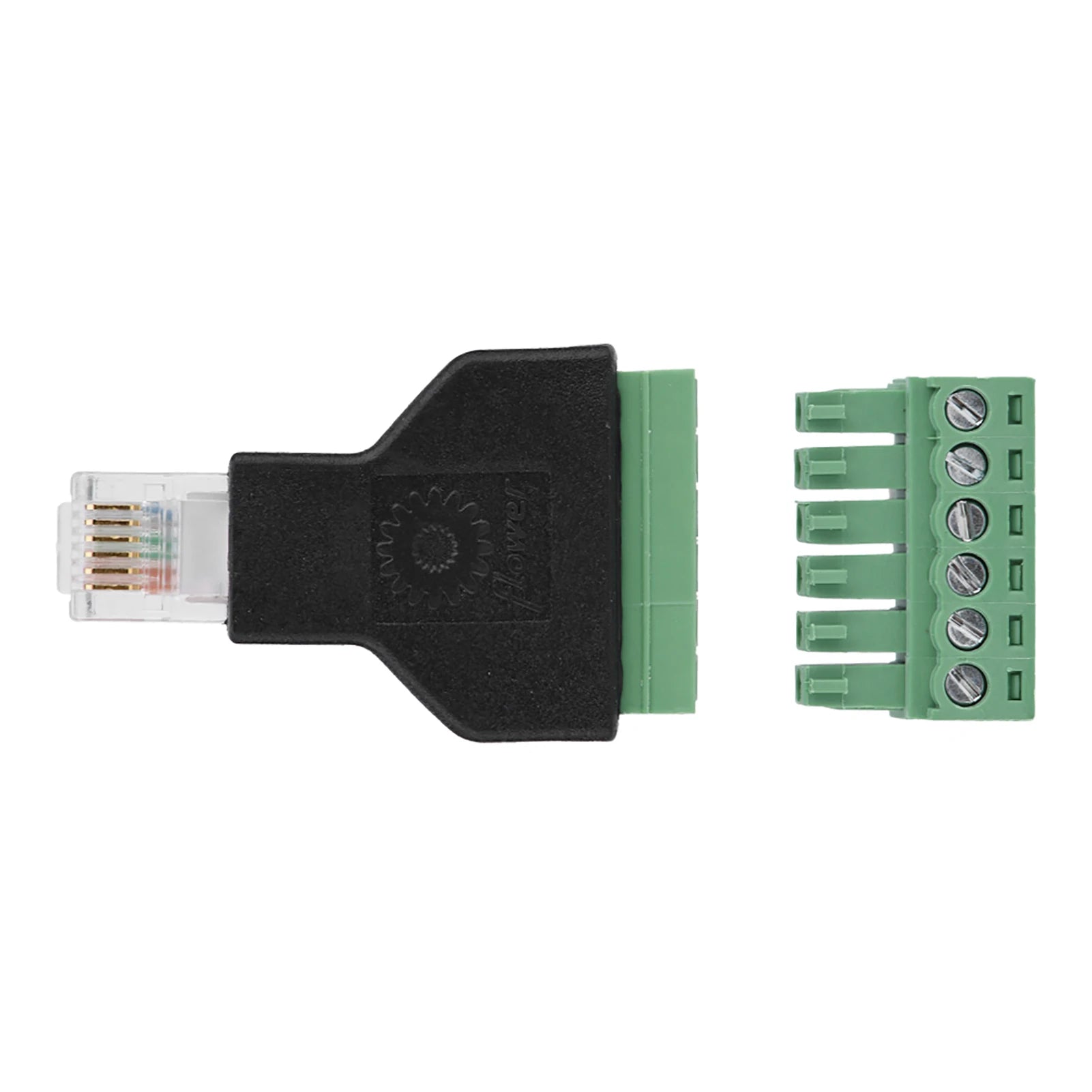Adapter Connector Plastic Ethernet RJ12 6P6C Male to 6 Pin Screw Terminals Adapter Connector Zpaxo