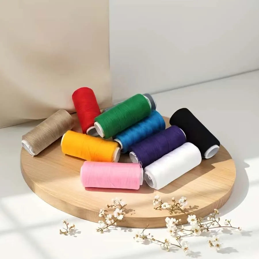 10-Pack Polyester Sewing Thread Rolls – Machine & Hand Embroidery Sewing Thread Set Zpaxo