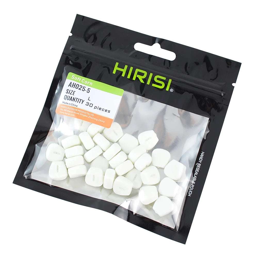 Hirisi 30PCS/PACK Pop-Up Corn Carp Fishing Bait Soft Artificial Carp Baits Corn Fishing Lures Multicolor Portable Fishing Lures Zpaxo AH025-White