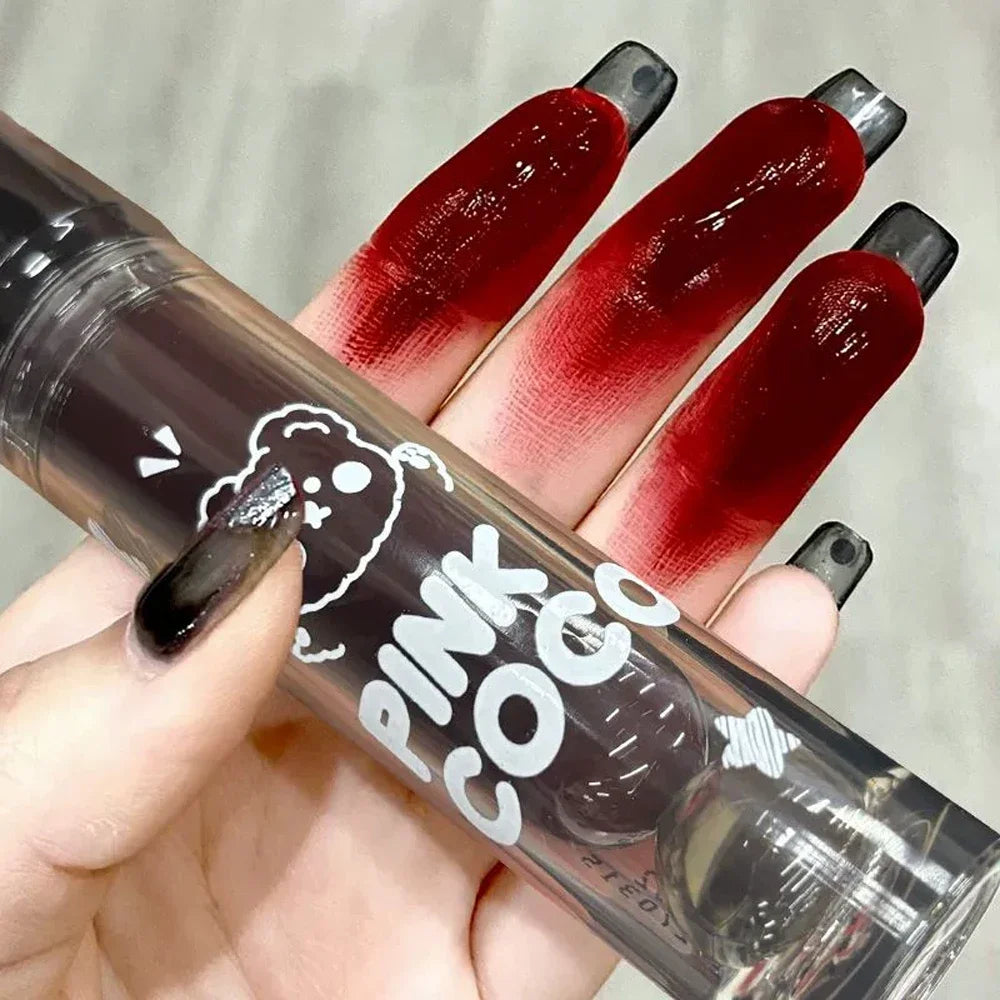 Dark Red Brown Mirror Lip Glaze Water Light Moisturizing Non-fading Zpaxo