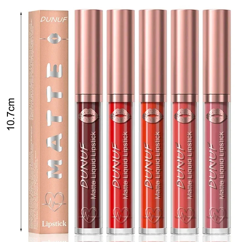 Matte Velvet Lip Gloss Dark Red Brown Lip Glaze Long Lasting Waterproof Liquid Lipstick Natural Moisturizer Transparent Lip Oil Zpaxo