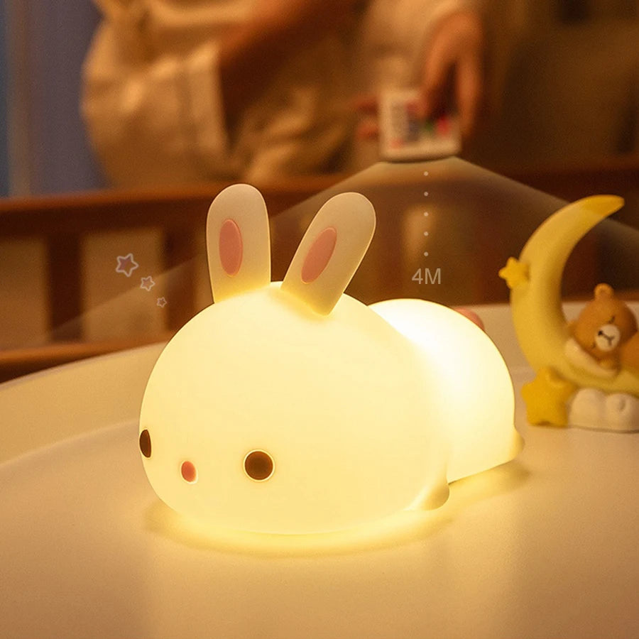 Axolotl Night Light for Kids 2 Brightness Silicone Nursery Sleeping Light Portable USB Rechargeable Bedside Lamp For Baby's Room Zpaxo Rabbit Night Light