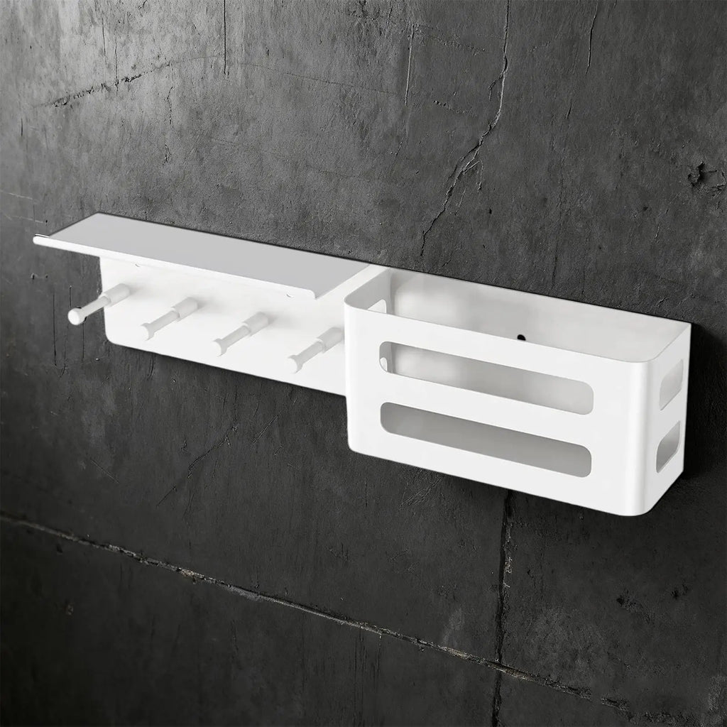 Keys Holder Wall Shelf 4 Hooks Modern Decor Key Mail Entryway Home