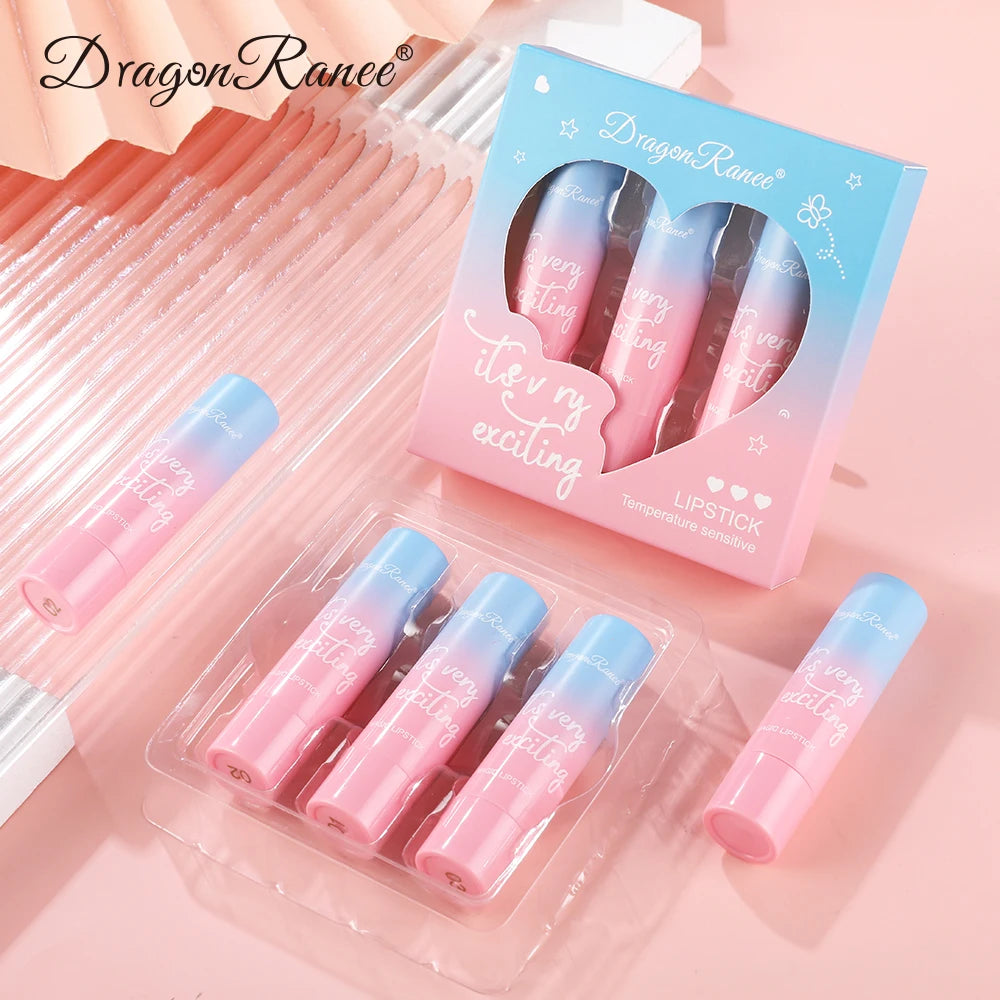 3-Pack Set of Color-Changing Lip Balm, Color-Changing Lip Balm, Long-Lasting Moisturizing, Non-Fading, Non-Stick Cup, Waterproof, Temperature-Changing Lipstick, Color-Changing Lip Balm, Repairing, Moisturizing, Waterpr Zpaxo