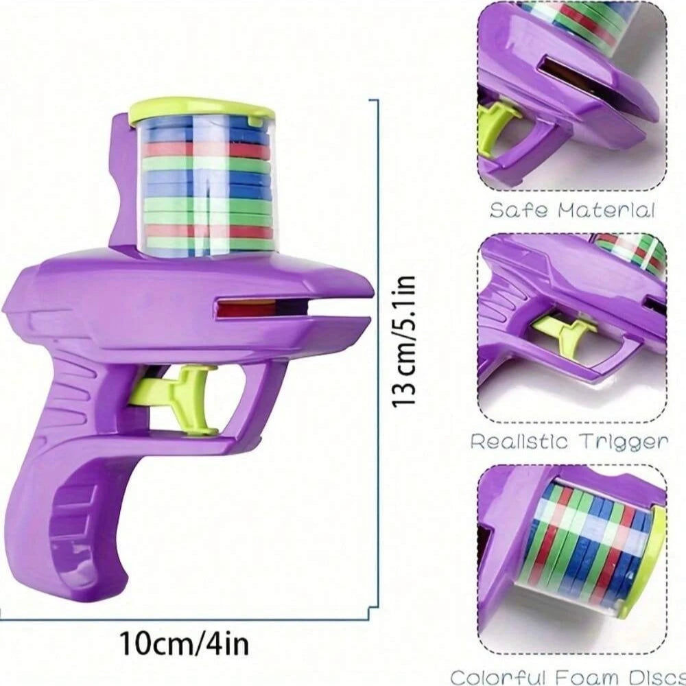 Foam Disc Launcher Flying Handheld Shooter Indoor Shooting Game