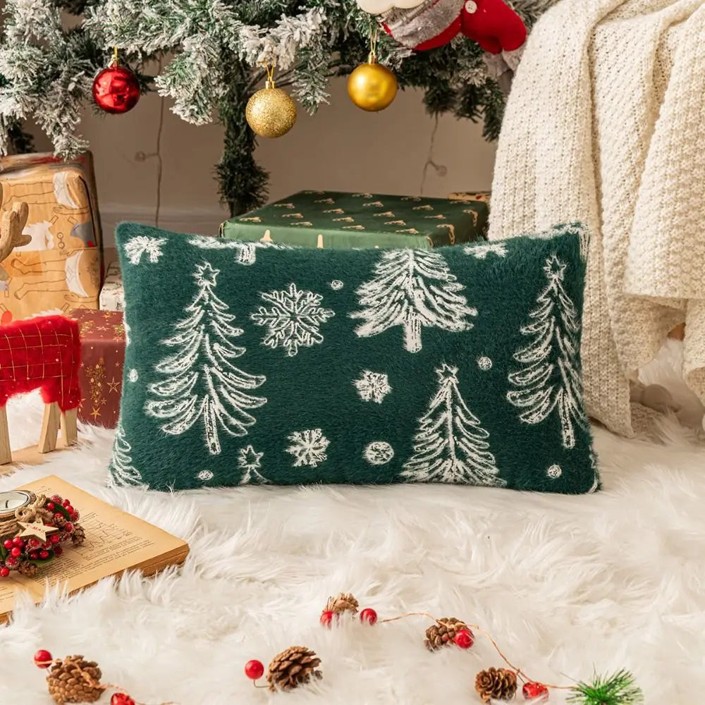 Christmas Tree Knitted Pillow Cover – Soft Festive Cushion Case Cushion Cover Zpaxo