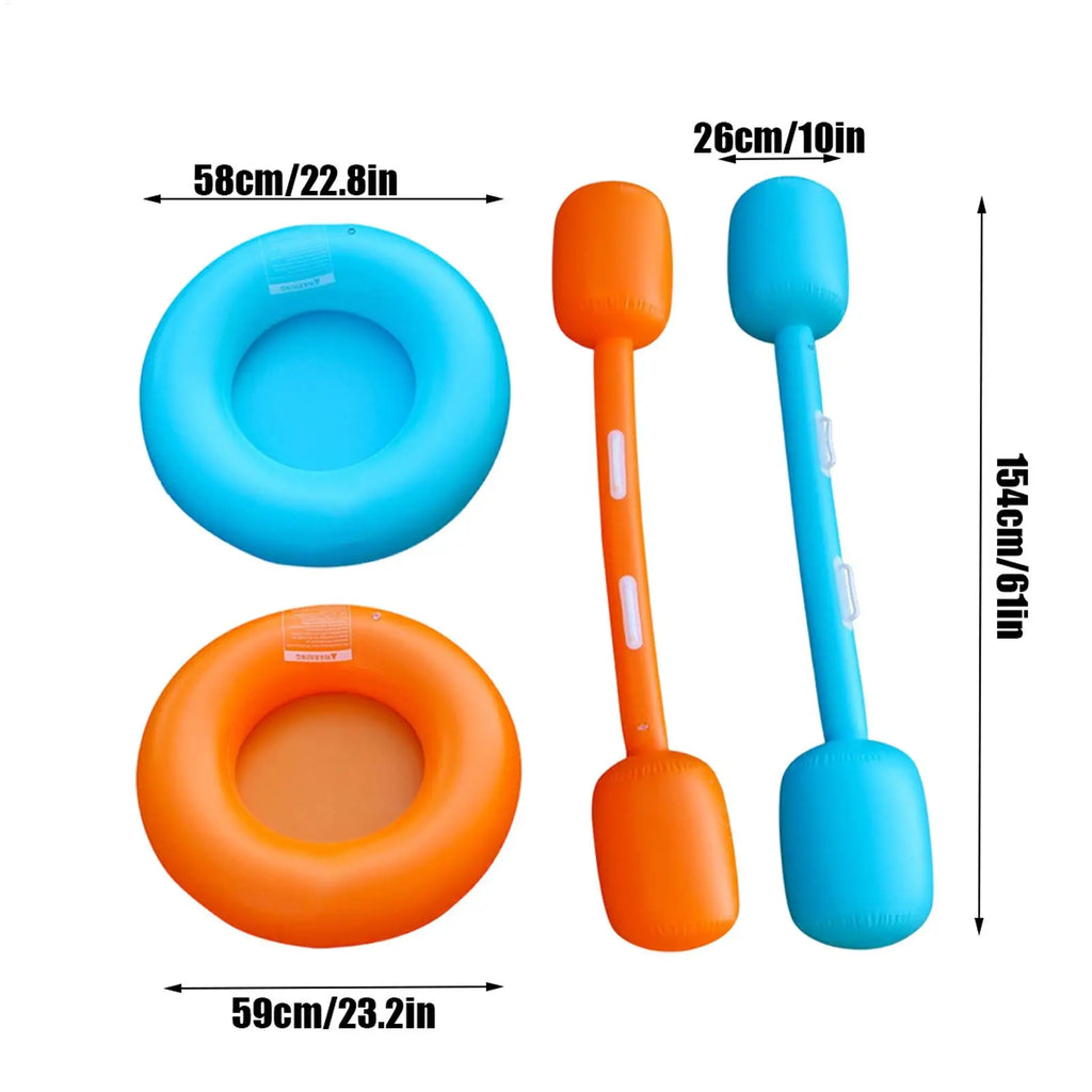 Inflatable Pool Jousting Game Floating Mat Battle Adults Water Fight