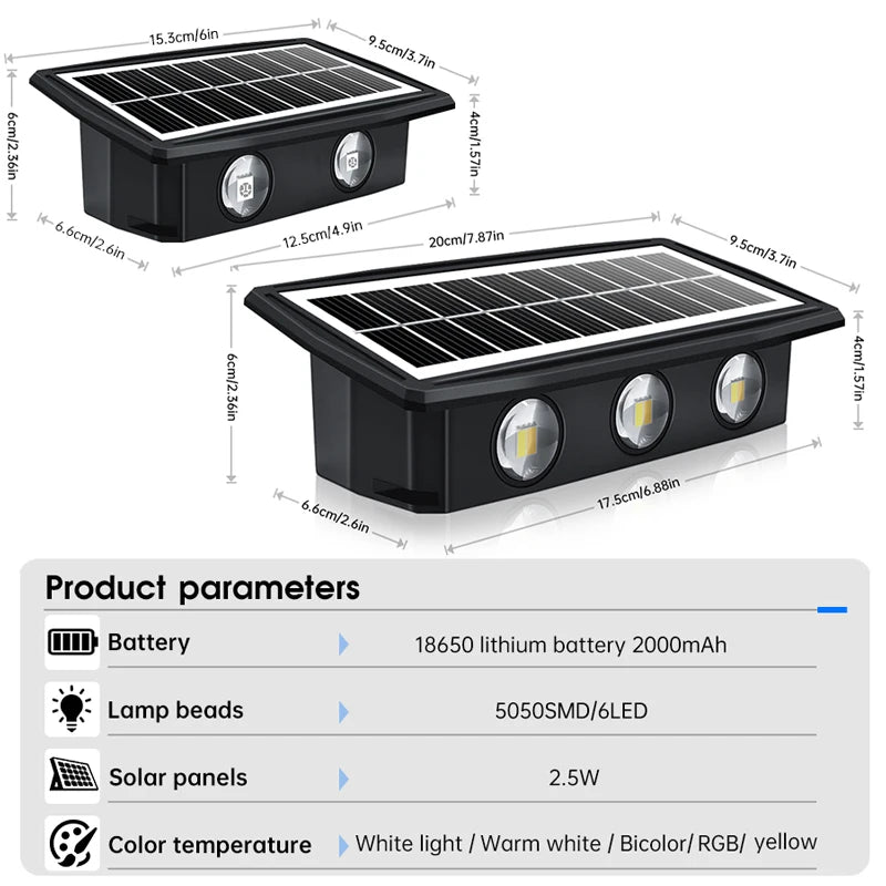 Outdoor Solar Garden Light Spotlights Wall Lamps Sconce Waterproof 2 Zpaxo