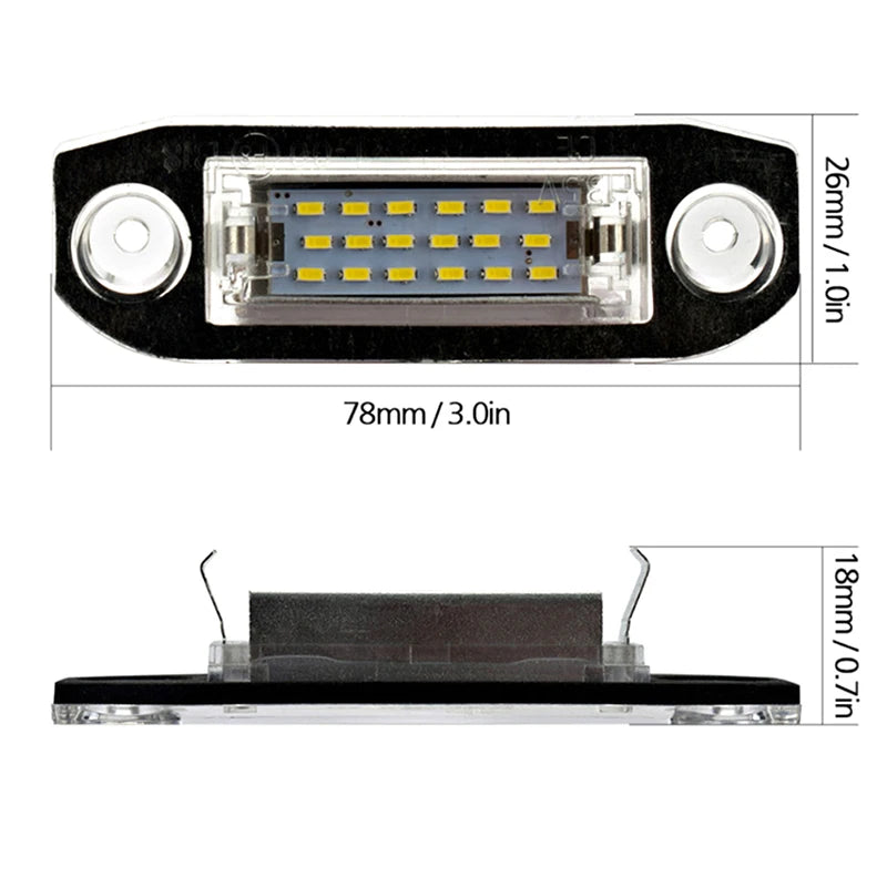 LED Car License Plate Light 12V White Volvo S40 S60 S80 XC70 XC60 C70