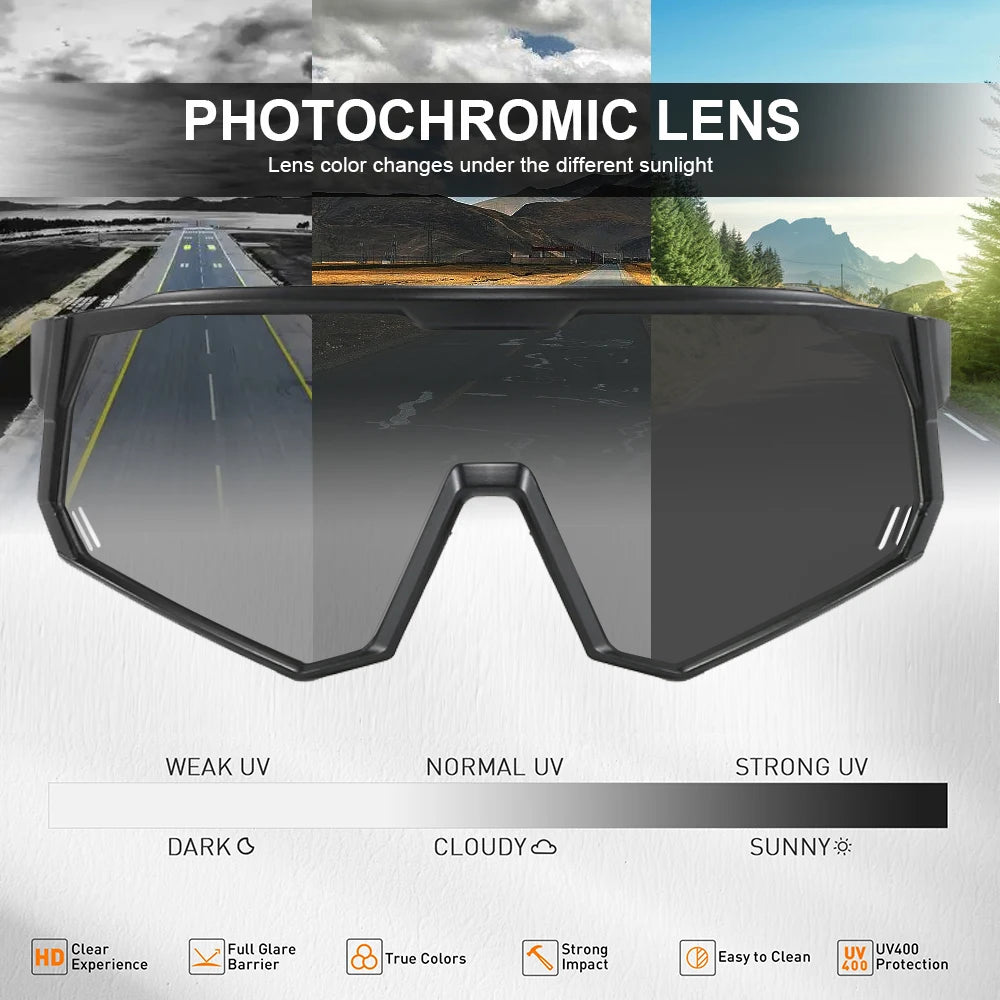 Toptrek Polarized Cycling Sunglasses Photochromic Bike MTB Driving Men Women Glasses Outdoor Sport Hiking Riding Fishing Eyewear Zpaxo