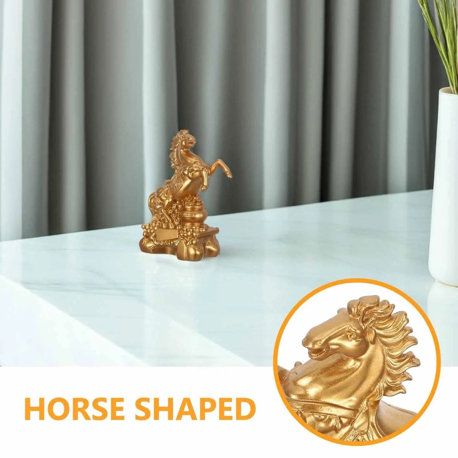 Resin Golden Horse Statue Figurine 2026 Chinese Mascot Sculpture Good