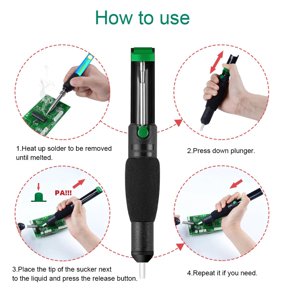 Vacuum Soldering Iron Desolder Gun Suction Tin Sucker Powerful