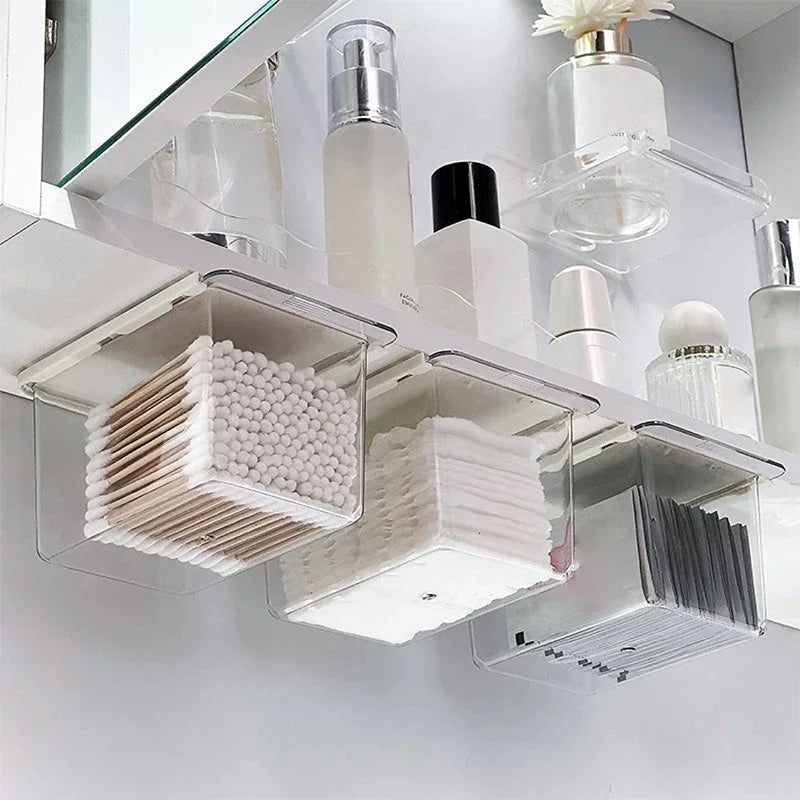 Transparent Pull-Out Drawer Storage Box – Bathroom Organizer
